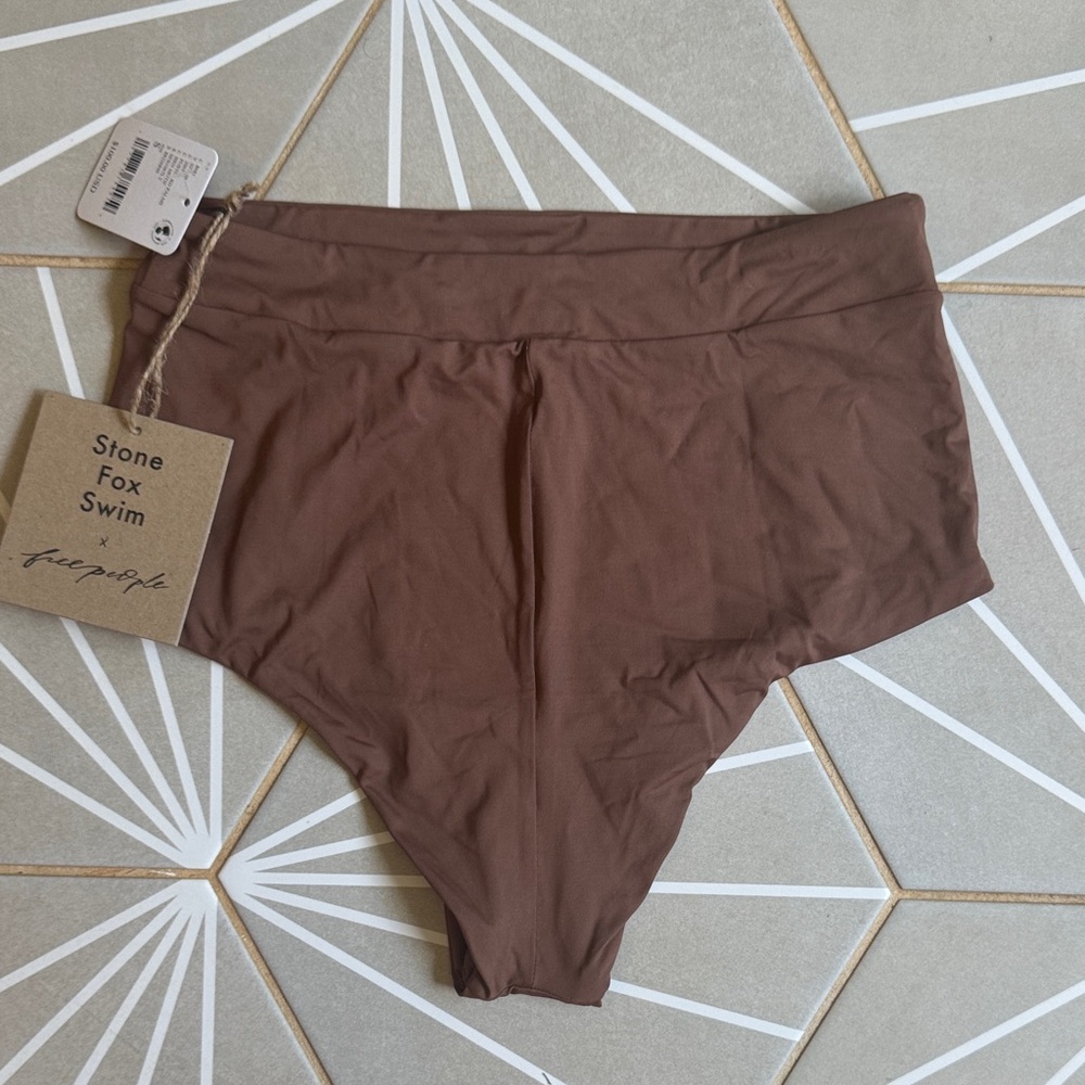 Stone Fox Swim X Free People Chocolate High-Waisted Bikini Bottom NWT SZ SMALL - Picture 6 of 7